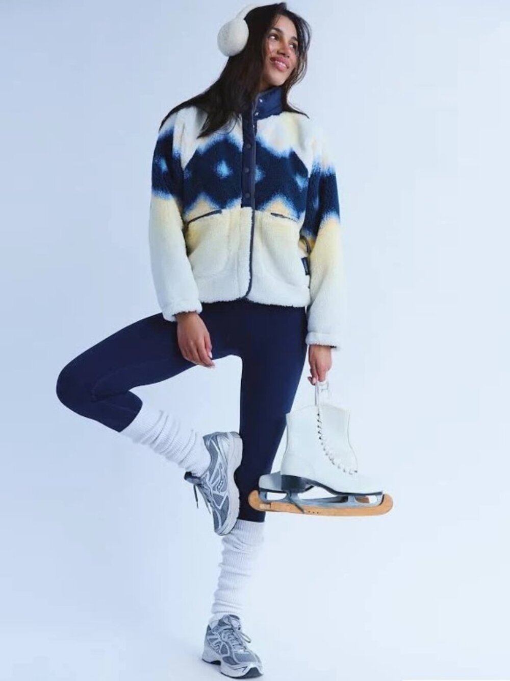 Free People Movement Hit The Slopes Printed Fleece Jacket NWOT - Picture 4 of 9
